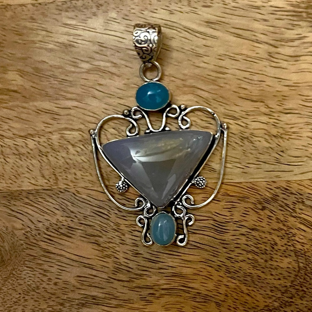 Blue Chalcedony Gemstone pendant